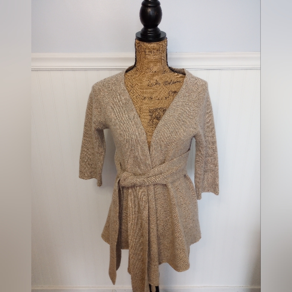 Anthropologie Birds On A Wire Belted Wrap Cardigan Wool Size Small EUC Cozy